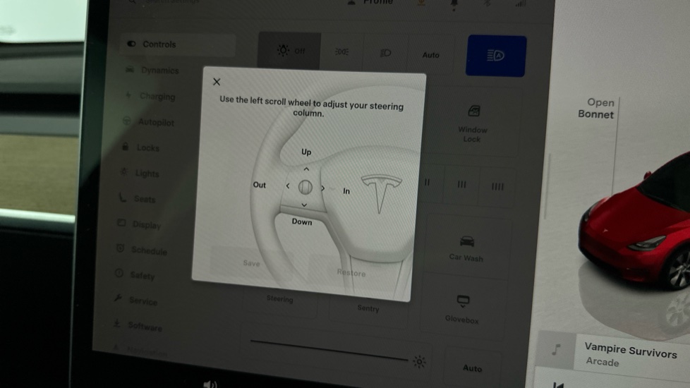 Tesla Model Y Electric Steering Wheel