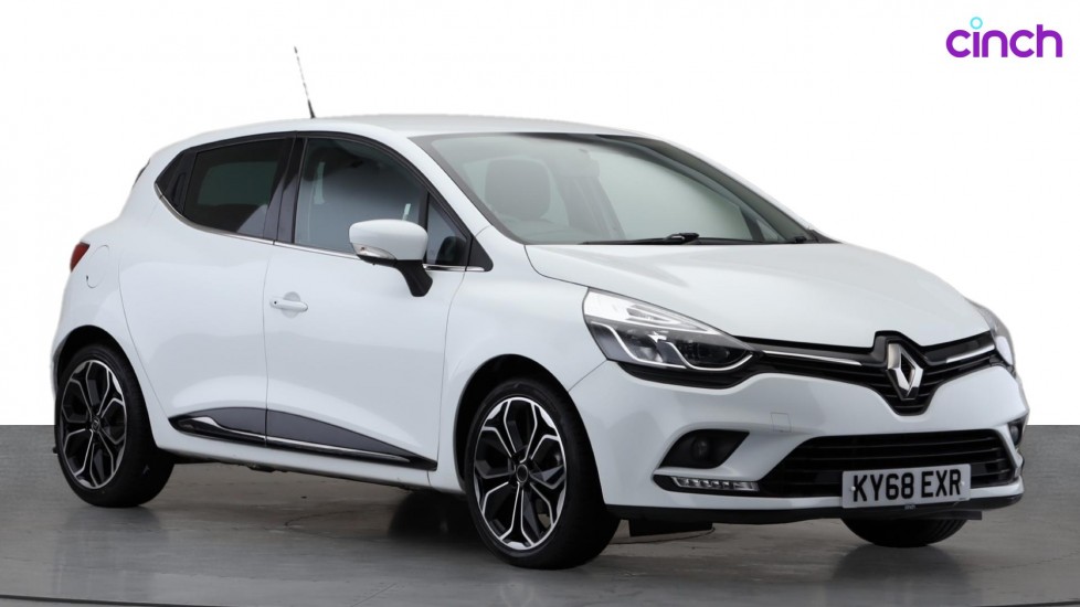 White Renault Clio hatchback – model illustration for an Irish used-car buying guide